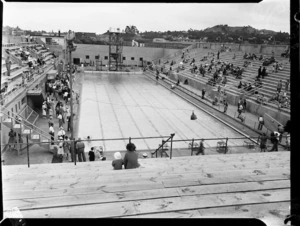 The Olympic Pool during the 1950 British Empire Games, Newmarket, Auckland