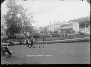 Bowling green in front of Hazelwood, Te Aroha