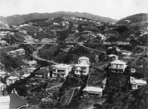 Part 3 of a 3 part panorama of Wellington, showing the suburbs of Northland and Kelburn