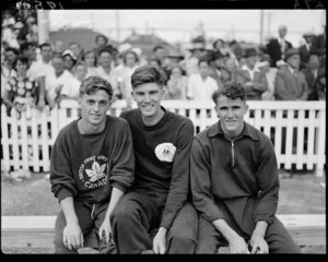 Winning athletes, 1950 British Empire Games, Eden Park, Auckland