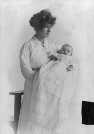 Woman holding a baby