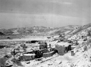 [E Troop of the 16th New Zealand Field Regiment under snow, Korea]