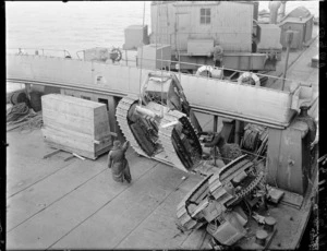 Damaged Caterpillar tractors