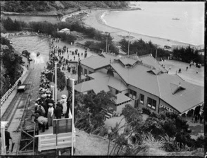 Pavilion and water chute at Williams Park, Days Bay, Lower Hutt