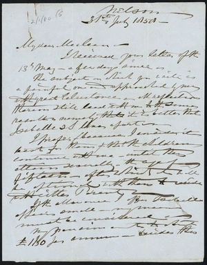 First page of letter from Charles Gascoigne to McLean