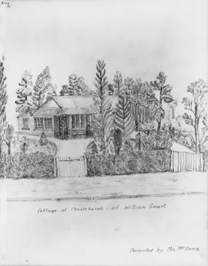 [Smart, William] 1830?-1900 :Cottage at Christchurch of William Smart. [1880s or 1890s?]