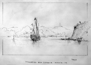 Pritchett, Robert Taylor 1823-1907 :Singapore. New Harbour. March 30th 1887. Tanja.