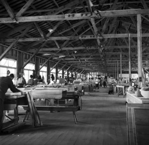 Interior of the furniture factory at the Japanese prisoner of war camp near Featherston