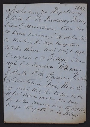 To Governor Grey from Keremete Topi, at Awharua