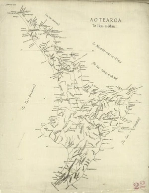 [Creator unknown] : Aotearoa, Te-Ika-a-Maui [copy of ms map]. [n.d]