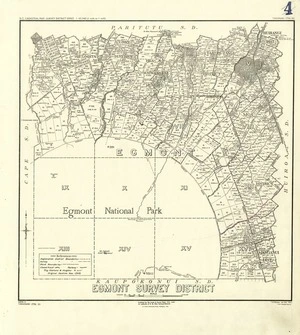 New Zealand. Department of Lands and Survey : New Zealand Cadastral Map - Survey District Series - Egmont Survey District [map with annotations]. 1952