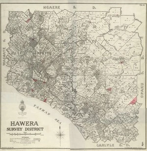 New Zealand. Department of Lands and Survey : Hawera Survey District [copy of map with ms annotations]. 1936