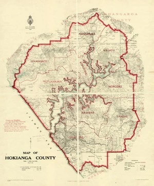 New Zealand, Department of Lands and Survey :Map of Hokianga County [map with ms annotations]. 1932