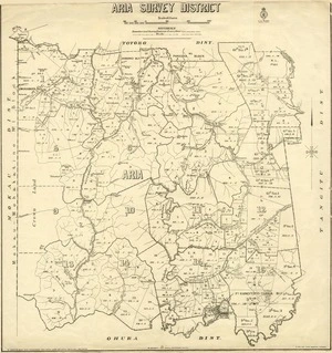 New Zealand. Department of Lands and Survey : Aria Survey District [map with ms annotations]. [ca 1914-1916]