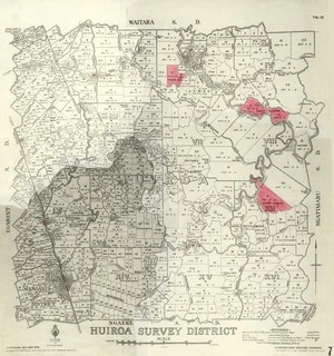 New Zealand. Department of Lands and Survey : Huiroa Survey District [copy of map with annotations]. 1934