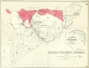 New Zealand. Department of Lands and Survey : Kapara and Tua Survey Districts [copy of map with ms annotations]. [ca 1925]