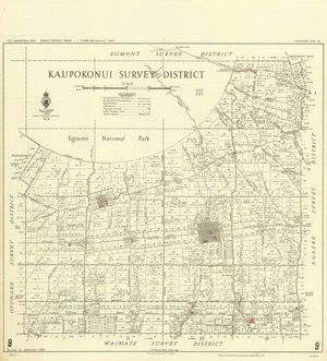 New Zealand. Department of Lands and Survey : Kaupokonui Survey District - Taranaki [map with ms annotations]. Third edition, 1949