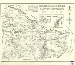 New Zealand. Department of Lands and Survey : Mapara and Pahi Survey Districts - Taranaki [map with ms annotations]. 1940