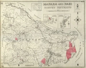 New Zealand. Department of Lands and Survey : Mapara and Pahi Survey Districts - Taranaki [map with annotations]. 1940