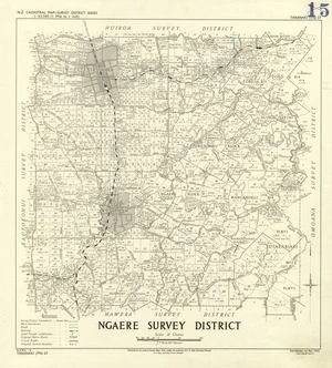New Zealand. Department of Lands and Survey : Ngaere Survey District - Taranaki [map with ms annotations]. Third edition, 1 March 1955