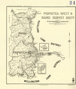 New Zealand. Department of Lands and Survey : Piopiotea West & Rangi Survey Districts [map with ms annotations]. 3rd edition, 1 November 1950
