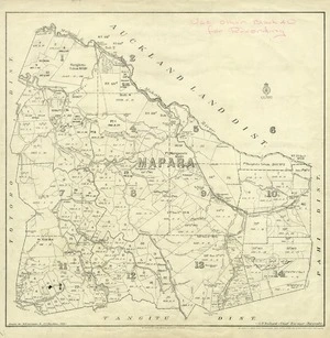 New Zealand. Department of Lands and Survey : Mapara Survey District [map with ms annotations]. 1915.