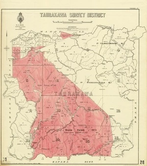 New Zealand. Department of Lands and Survey : Taurakawa Survey District [map with ms annotations]. 1949.