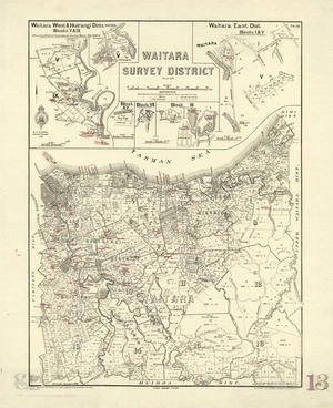 New Zealand. Department of Lands and Survey : Waitara Survey District [map with ms annotations]. 1931