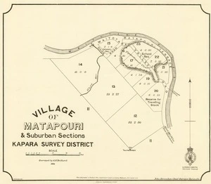 New Zealand. Department of Lands and Survey : Village of Matapouri & Suburban Sections Kapara Survey District [map]. October 1894