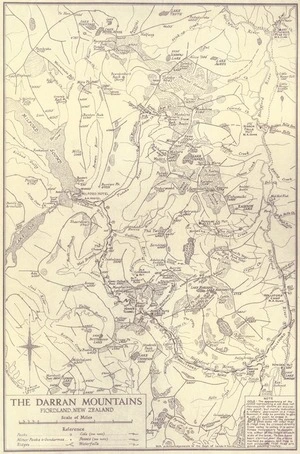 Creator unknown : The Darran Mountains, Fiordland, New Zealand [map]. [no date]