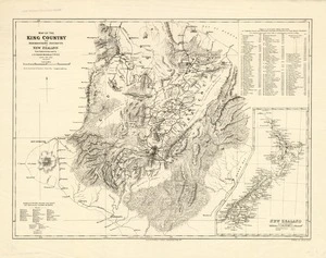 Royal Geographical Society (Great Britain) :Map of the King Country and neighbouring districts in New Zealand [map]. 1885