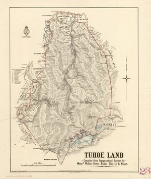 New Zealand. Department of Lands and Survey :Tuhoe Land, compiled from topographical surveys by Messrs Philips, Foster, Baber, Clayton & Mouat [map]. July 1896