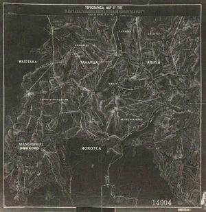 Creator unknown : Topographical map of the Waitaka, Taharua, Aripia, Owhaoko, Horotea Districts [facsimile]. 1896