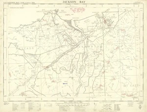New Zealand. Department of Lands and Survey : Jackson Bay NZMS 177 Sheet S 97 [map with ms annotations]. 1st Edition, 1 November 1963