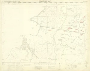 New Zealand. Department of Lands and Survey : Martins Bay NZMS 177 Sheet S 105 [map with ms annotations]. 1st Edition, July 1962