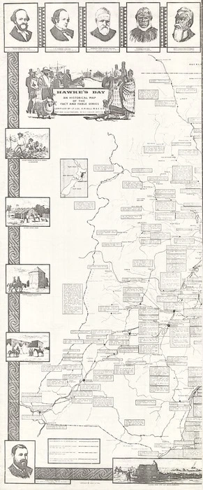 Bell, Robin Moore, 1907-1989 : Hawke's Bay an historical map of the fact and fable series [facsimile]. 1968