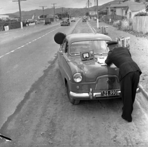 Demonstration of radar traffic surveillance equipment by the New Zealand Transport Department, January 1956