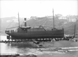 The vessel Opawa, on the patent slip at Evans Bay, Wellington