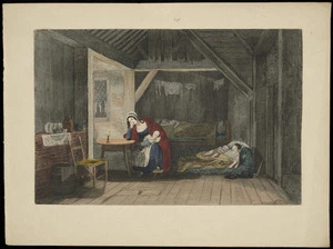 Artist unknown :[A wife is left destitute with a baby and sick children. Between 1750 and 1800]