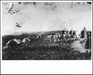 Dalmatian gum diggers camp on the shore of Lake Omapere, Far North district