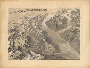 Part of New Zealand Alpine Regions perspective map