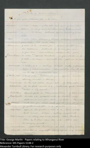 George Martin - Papers relating to Whanganui River