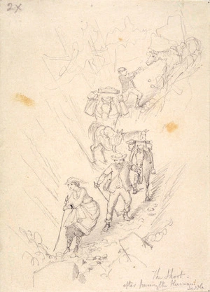 [Chevalier, Nicholas] 1828-1902 :The shoot after passing the Hurunui Saddle [1866]