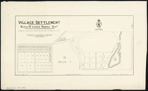 Village settlement. : Block 12 Lower Hawea Dist. including original Sec. 13, Block V ; surveyed by J. Campbell, June 1883 / W. Percival, Delt. 11.7.84 ; W. Arthur, Chief surveyor.