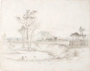 Norman, Edmund, 1820-1875 :[Wairarapa (or Waikato) settlement? Kaiapoi Pa, Canterbury? 1840s or 1850s]
