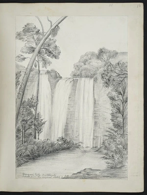 [Buchanan, John] 1819-1898 :Wangarei Falls, Auckland copied from the original sketch by J B [ca 1860]