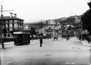 Looking along Lambton Quay, from opposite Government Buildings