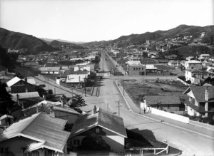 View of Island Bay, looking north down the Parade