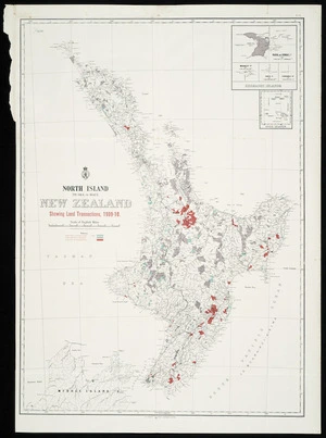 North Island (Te Ika-a-Maui) New Zealand : showing land transactions, 1909-10.