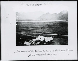 Junction of the Otematata and Waitaki Rivers from Monro's shanty